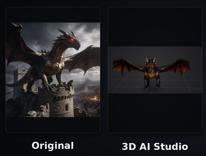 3D AI Studio Dragon Model Test