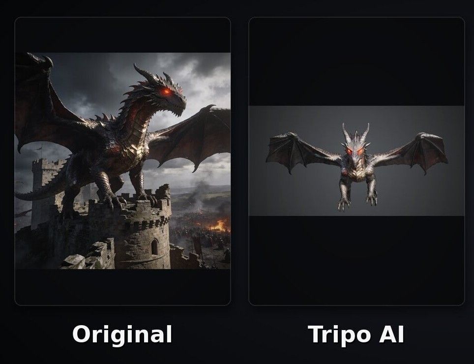 Tripo AI Dragon Model Test