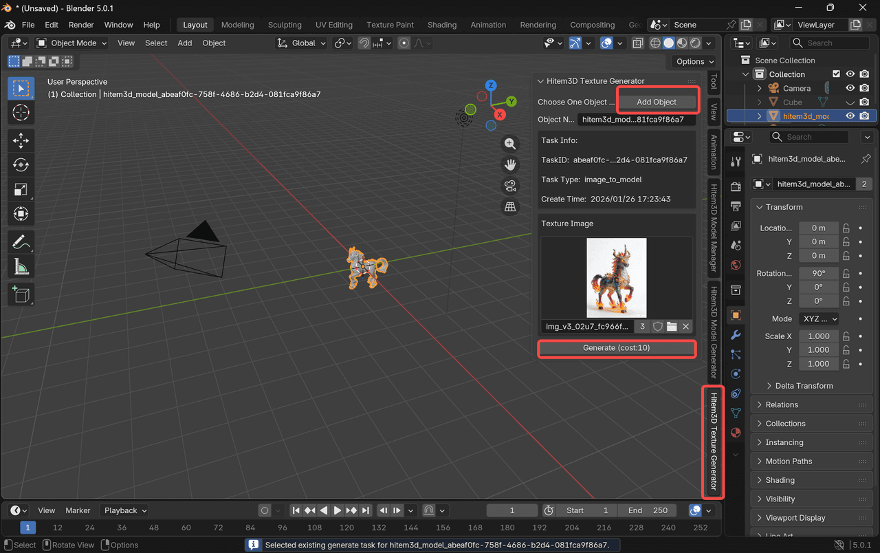 Add Object, Generate