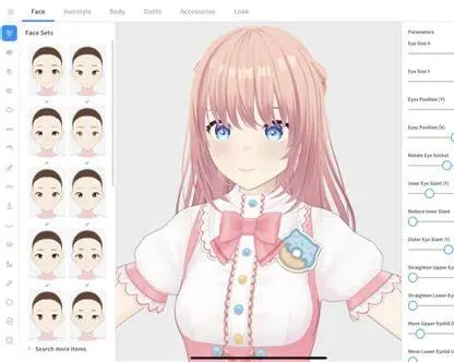 VRoid Studio anime character editor with hairstyle and appearance customization tools