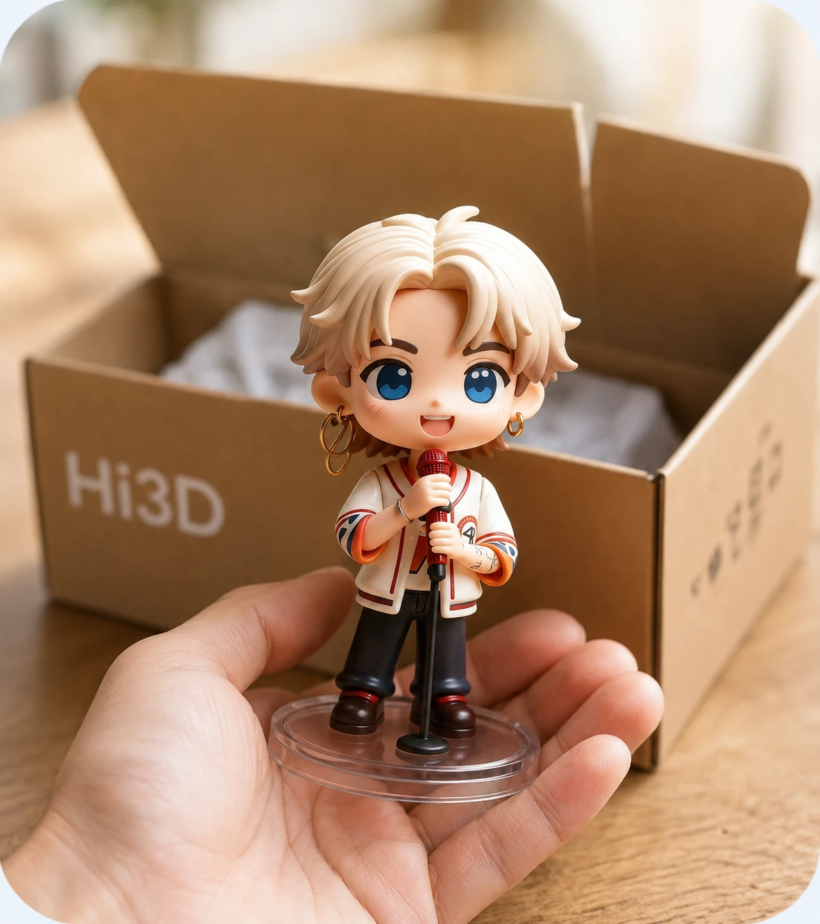 Finished Hi3D figure delivered in a package