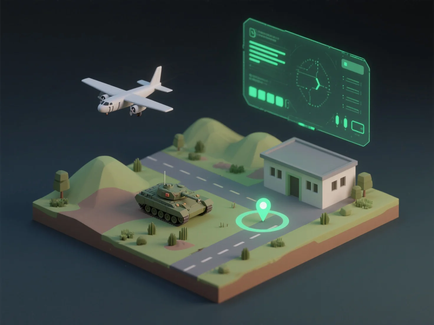How is 3D modeling used in military and defense simulations?