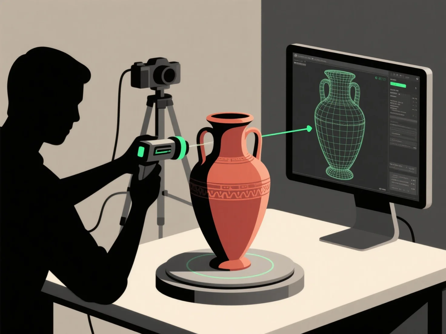 How do 3D modelers create accurate representations of historical artifacts?