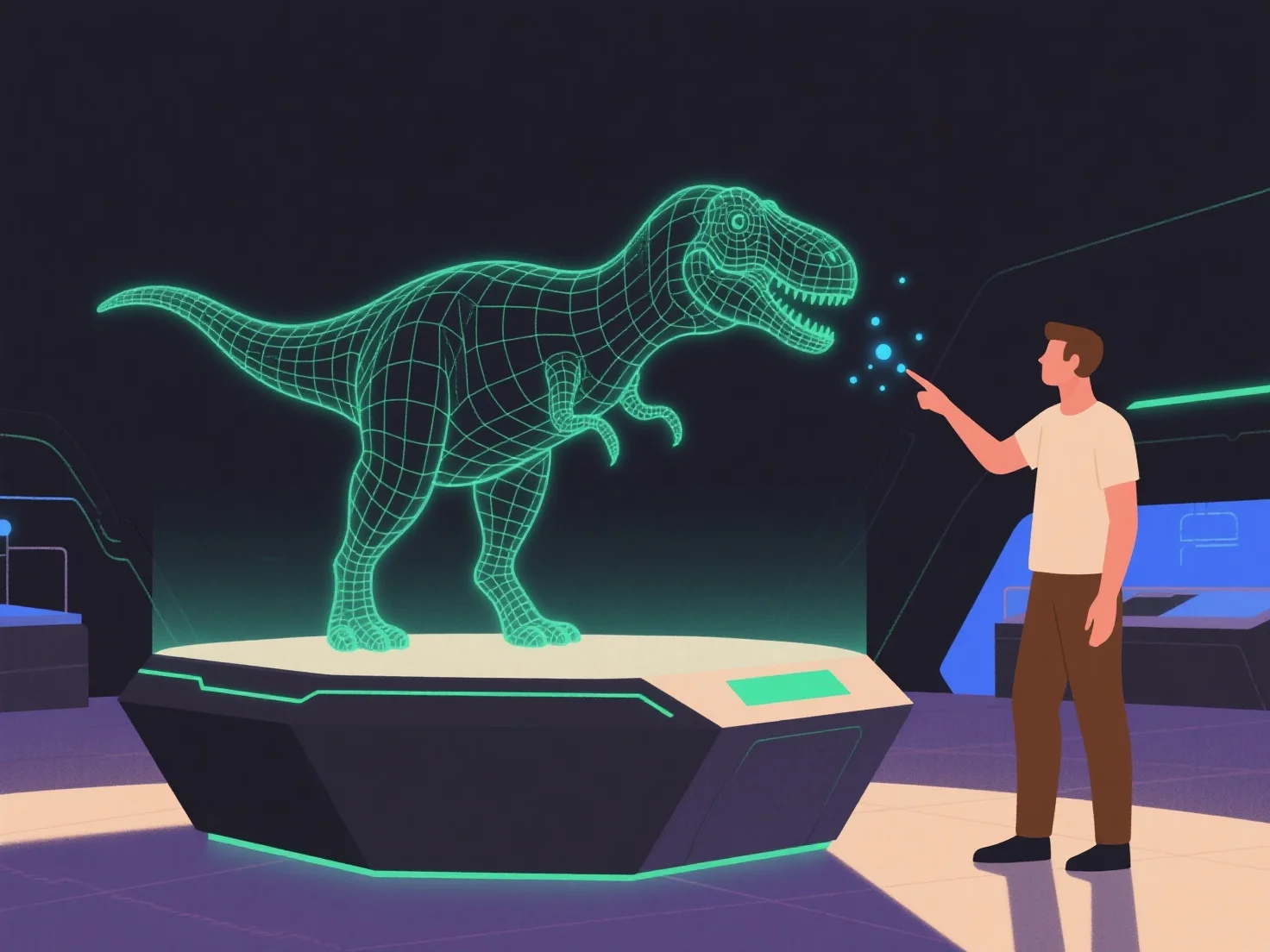 How does 3D modeling contribute to the development of interactive museum exhibits?