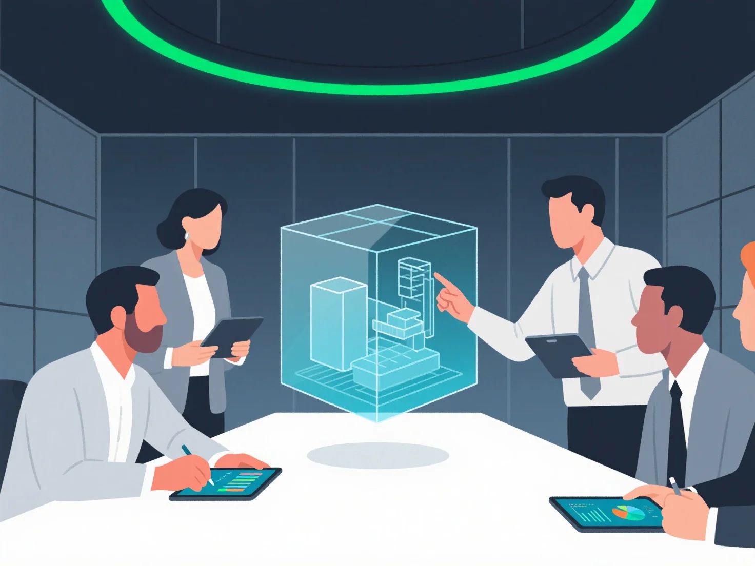 How do businesses implement 3D modeling for internal decision support?