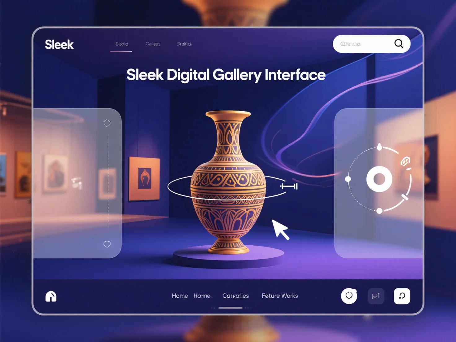 How is 3D modeling implemented in digital exhibitions?