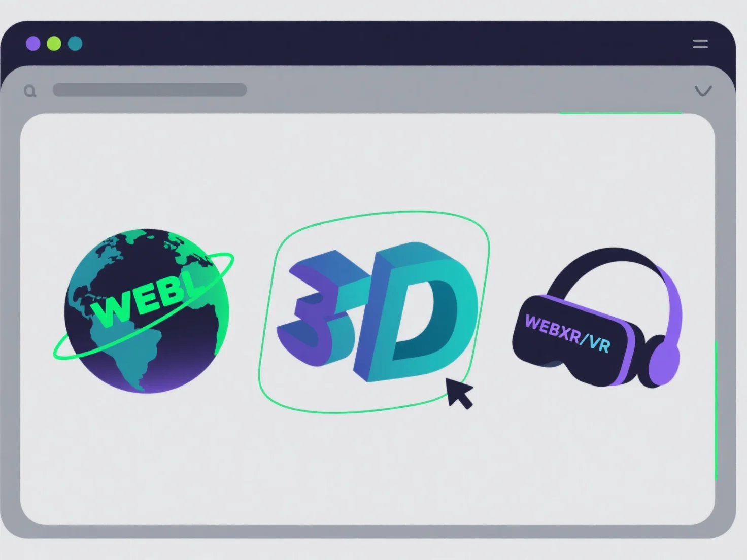What are typical implementation forms for web-based 3D?