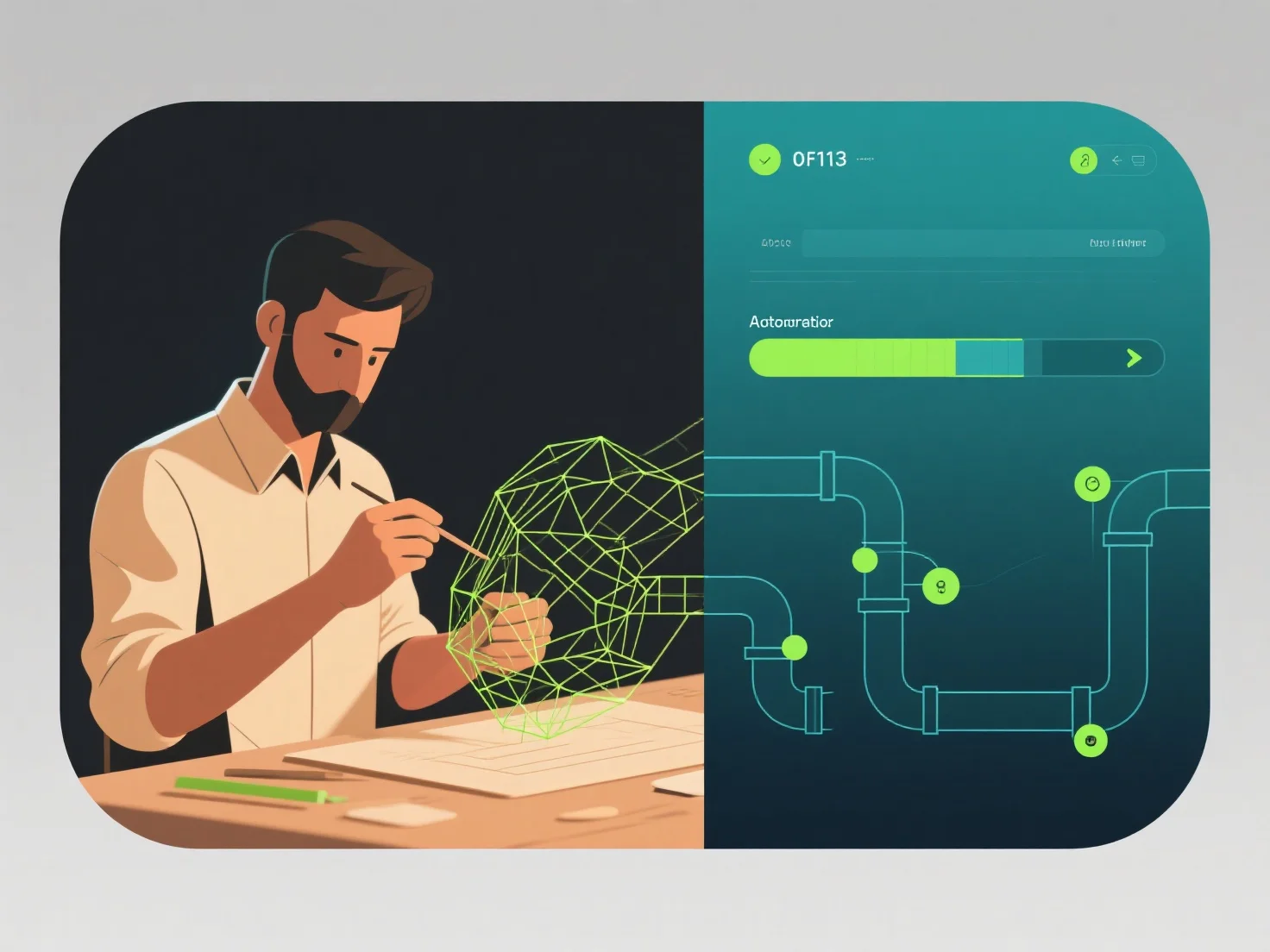 How does pipeline automation reduce repetitive time cost in 3D design?