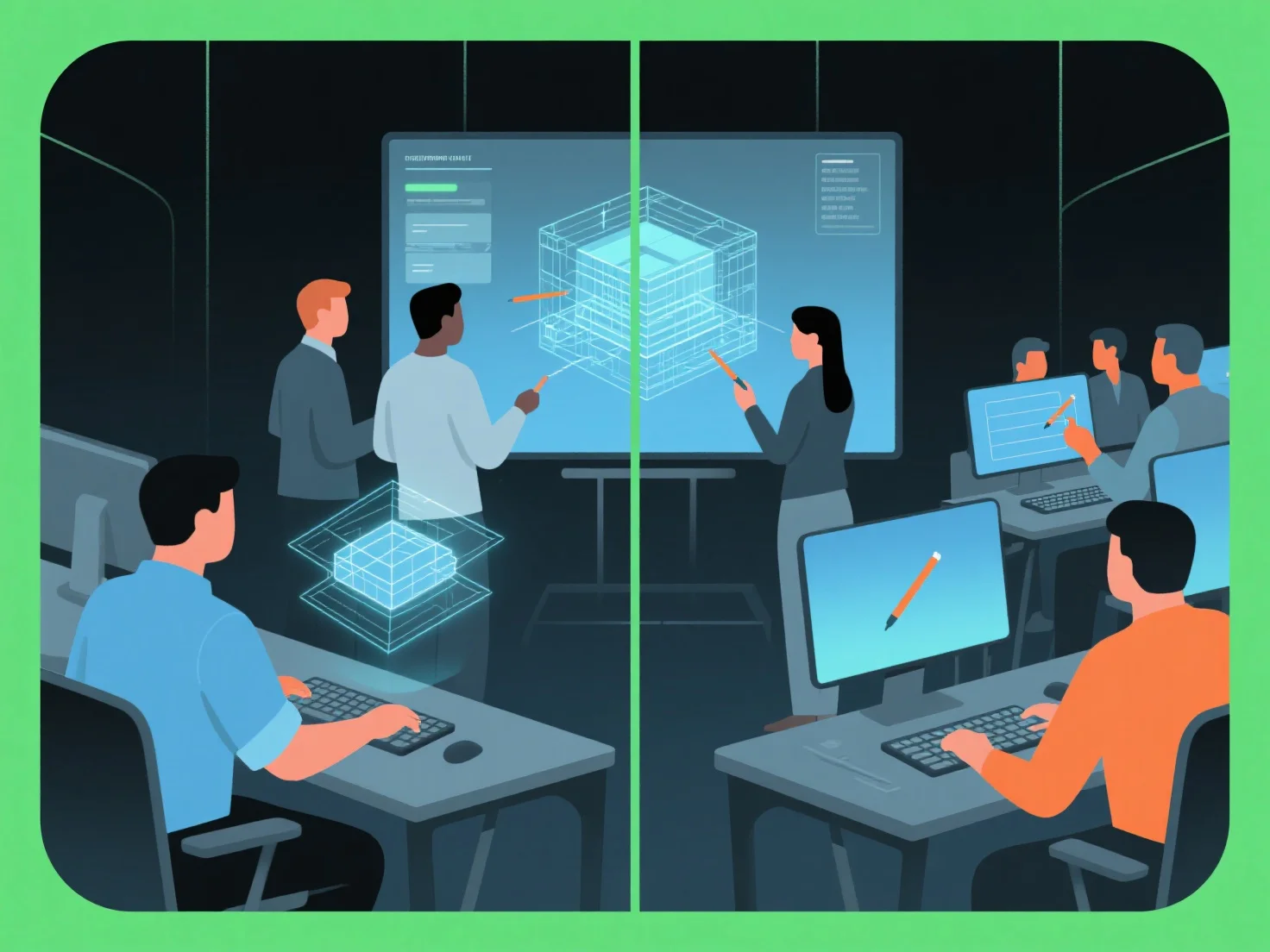 How many people are usually required for a 3D modeling project?