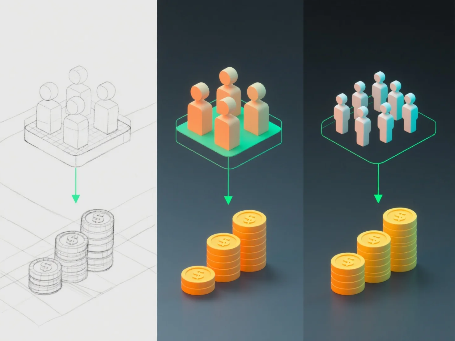 How does team size influence cost in 3D production?