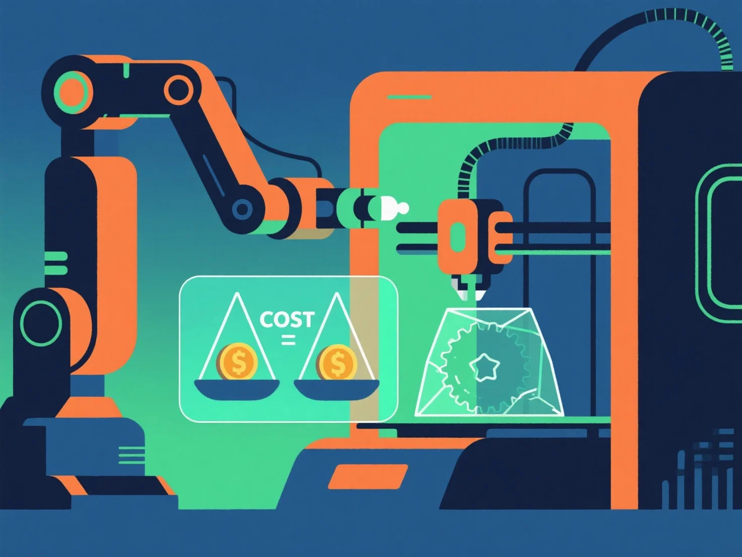 How does automation affect cost-benefit analysis in 3D production?
