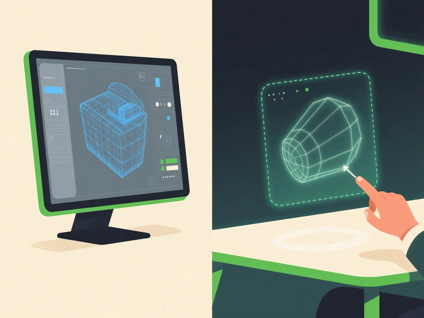 How does AR-based 3D presentation compare to on-screen 3D visualization?
