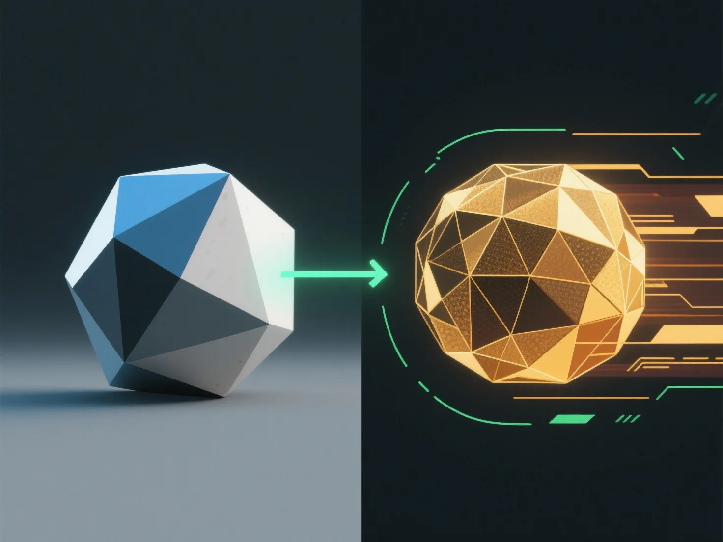 How do low-poly and high-poly 3D presentations differ in performance and quality?