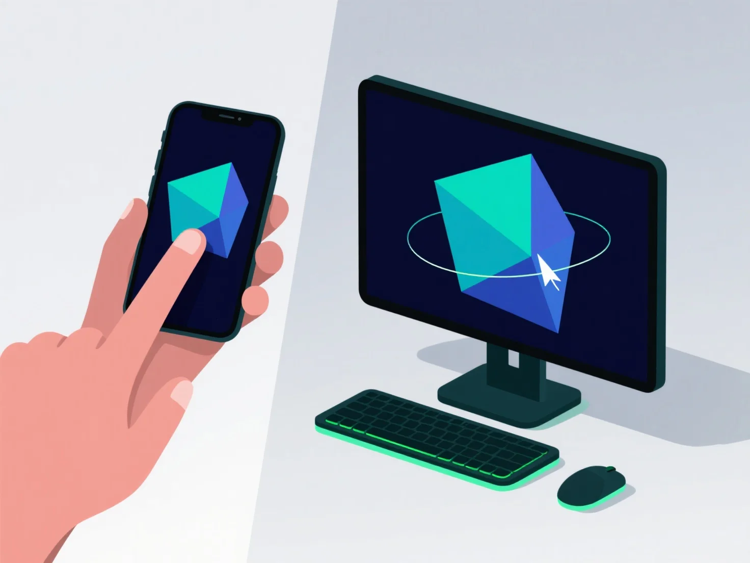 How does mobile 3D presentation compare to desktop 3D experiences?