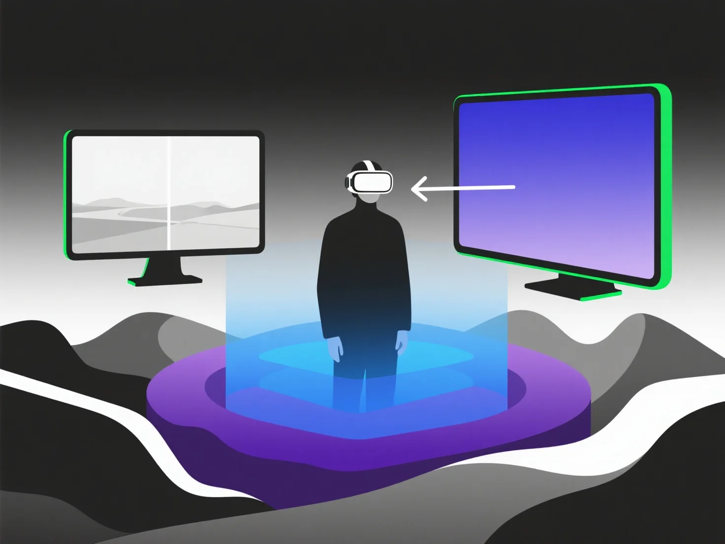 How does immersive 3D presentation compare to flat-screen visualization?