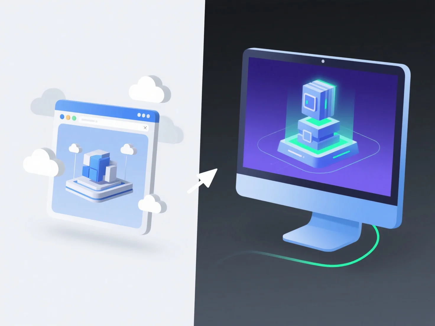 How does browser-based 3D presentation compare to native 3D applications?