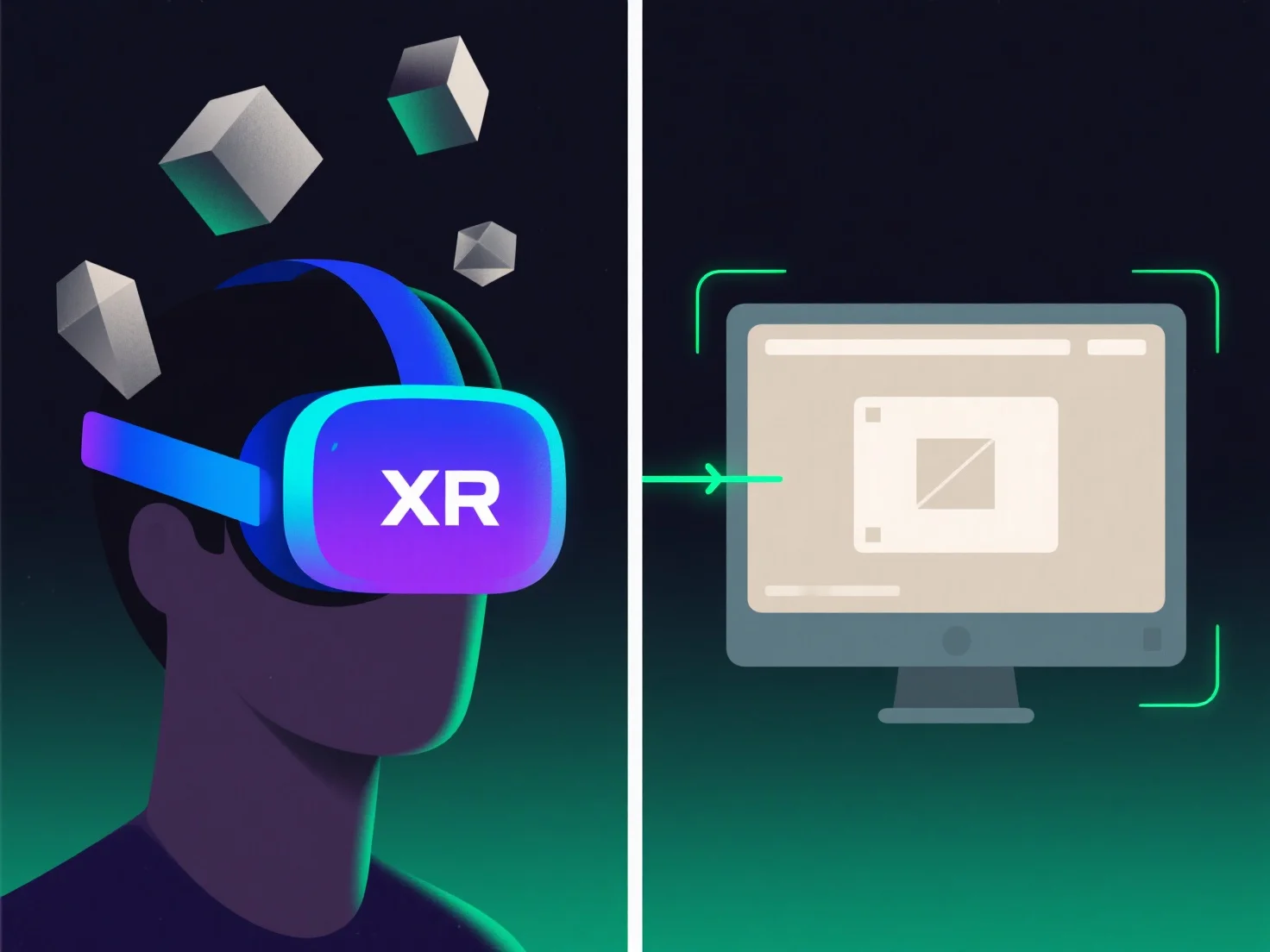 How does 3D visualization in XR devices compare to traditional displays?