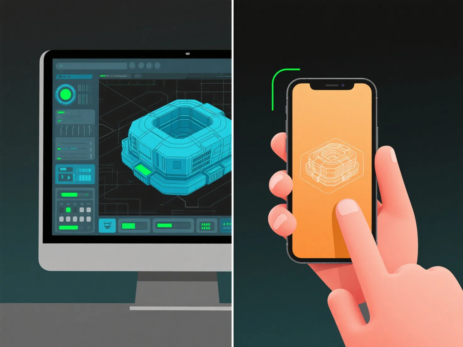 How does 3D presentation differ between desktop and mobile contexts?