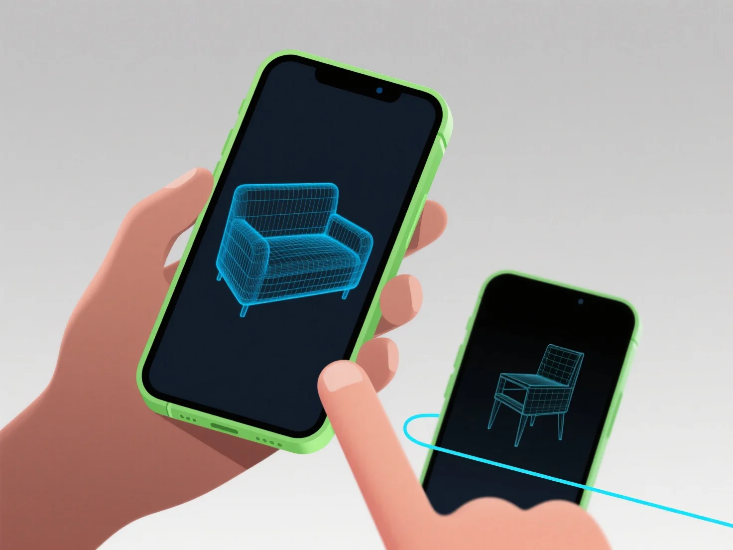 How does 3D modeling support product visualization on mobile apps?
