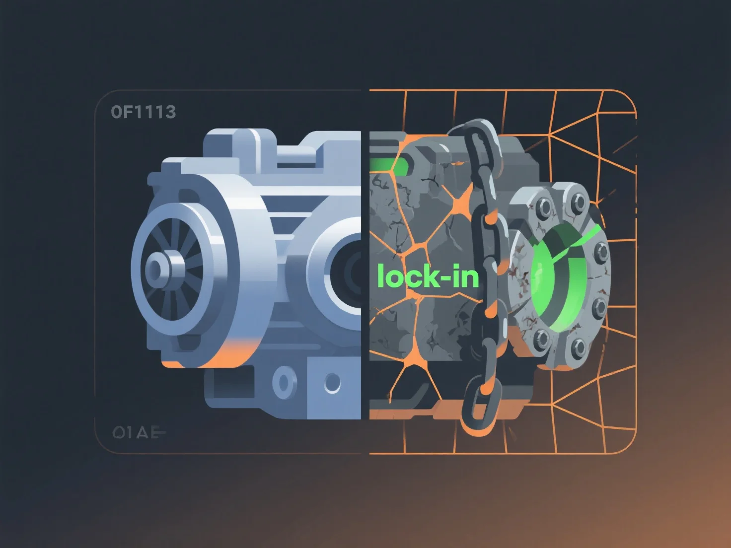 How does engine lock-in affect long-term 3D risk?