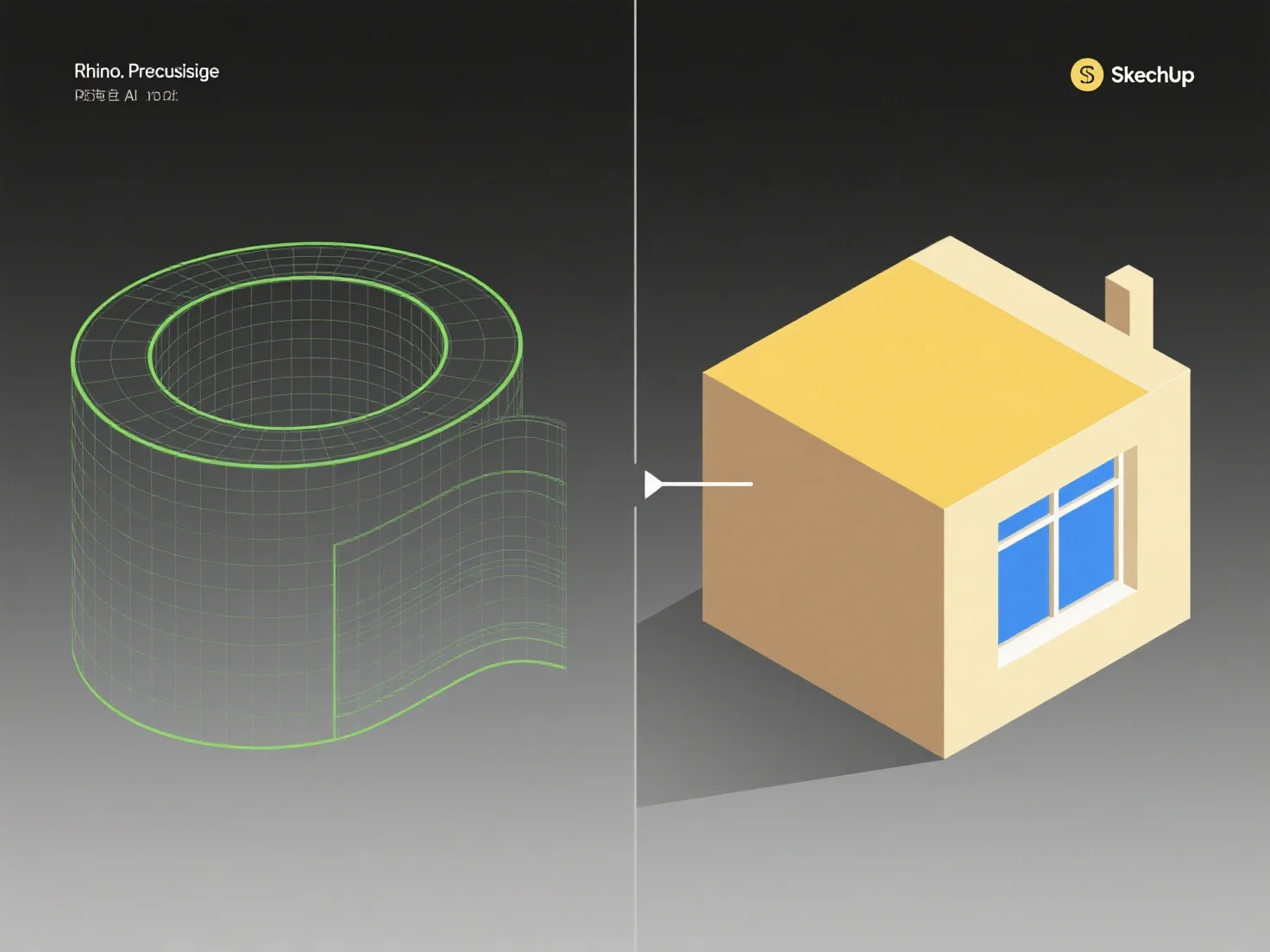 How does Rhino compare to SketchUp for 3D architecture?