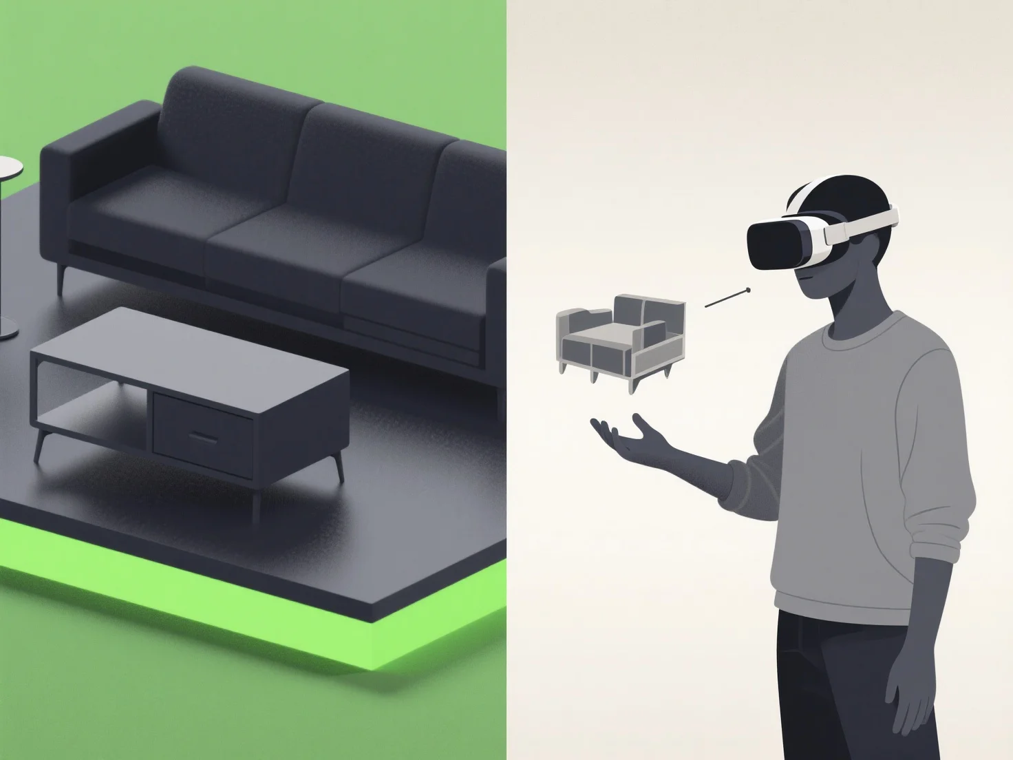 How do 3D models help in enhancing virtual reality experiences on e-commerce platforms?