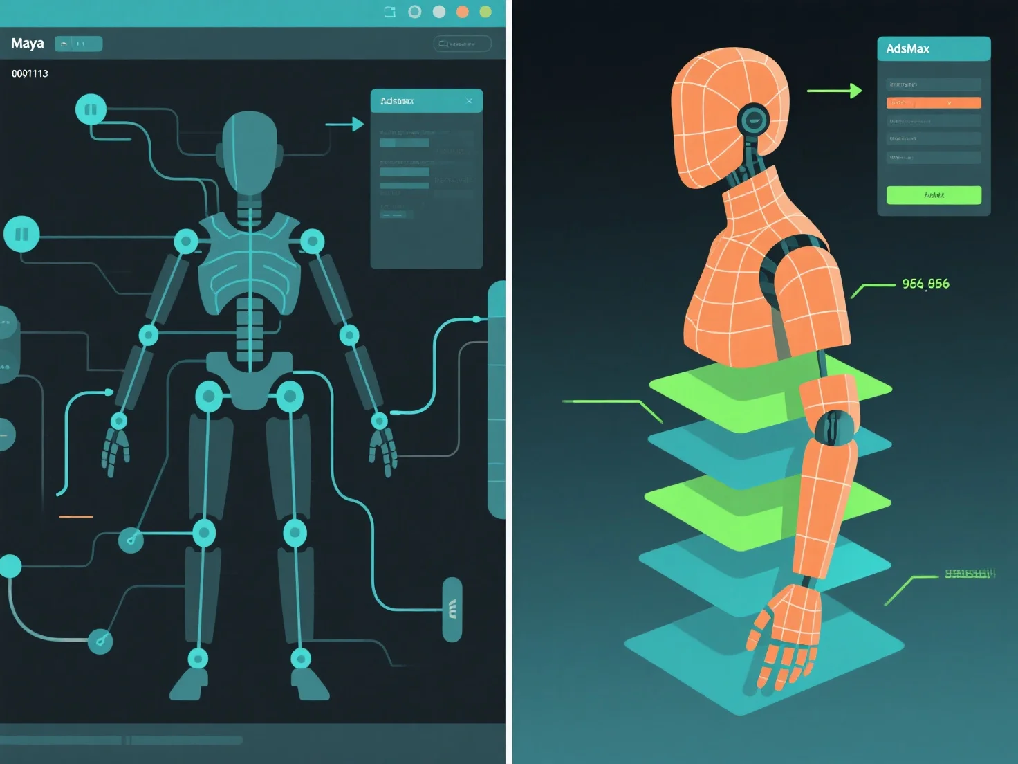 How does Autodesk Maya handle character animation compared to 3ds Max?