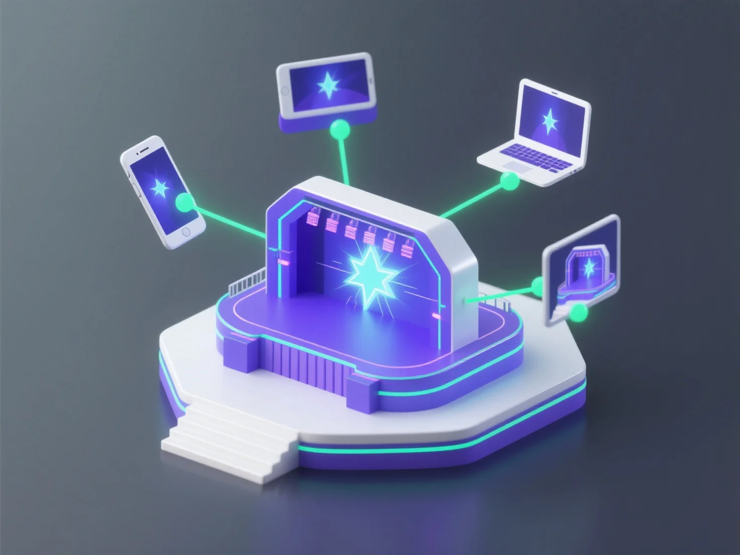 How do 3D models enhance the promotion of virtual events across digital platforms?