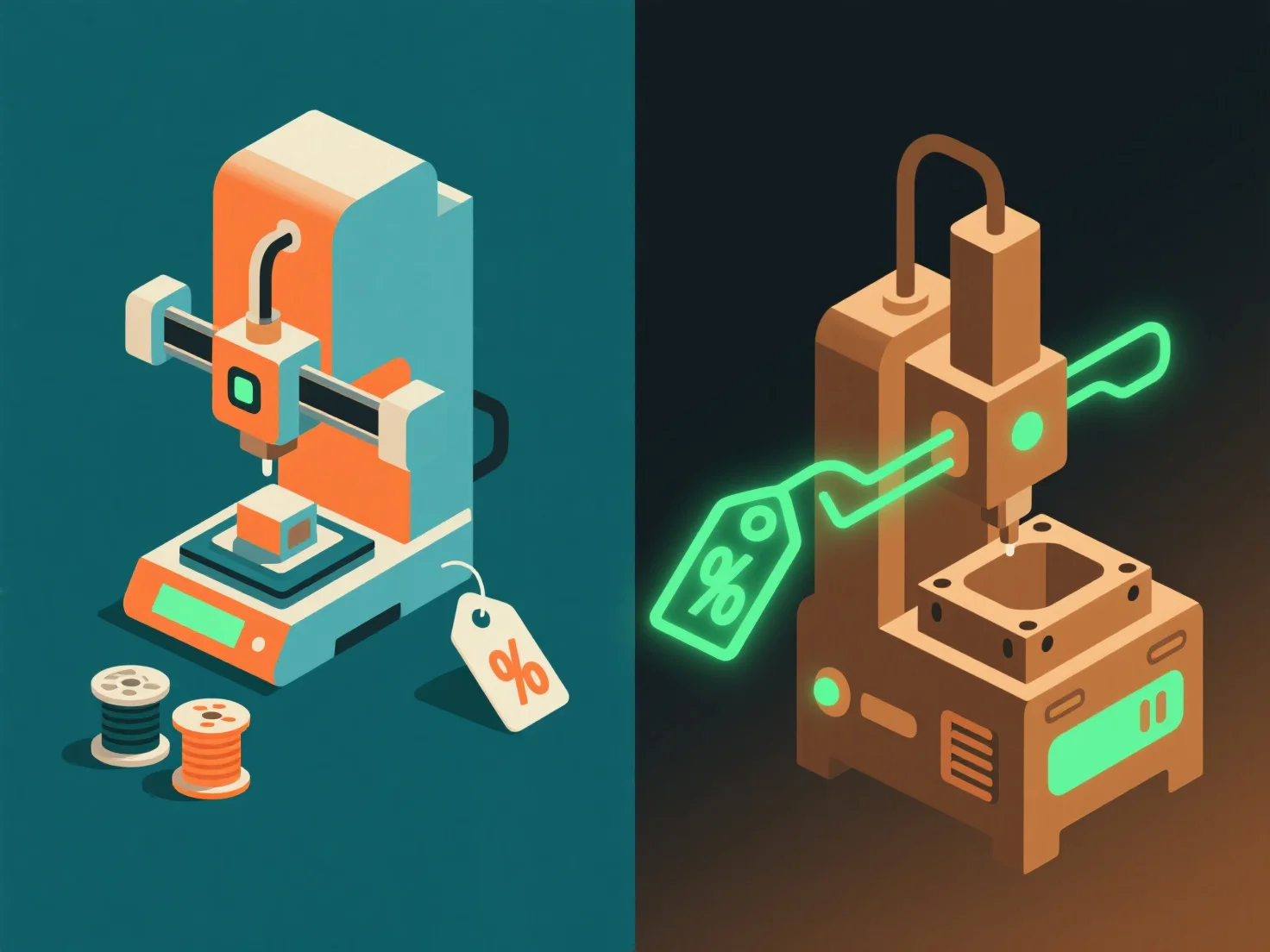 How does 3D printing compare in cost to traditional manufacturing methods?