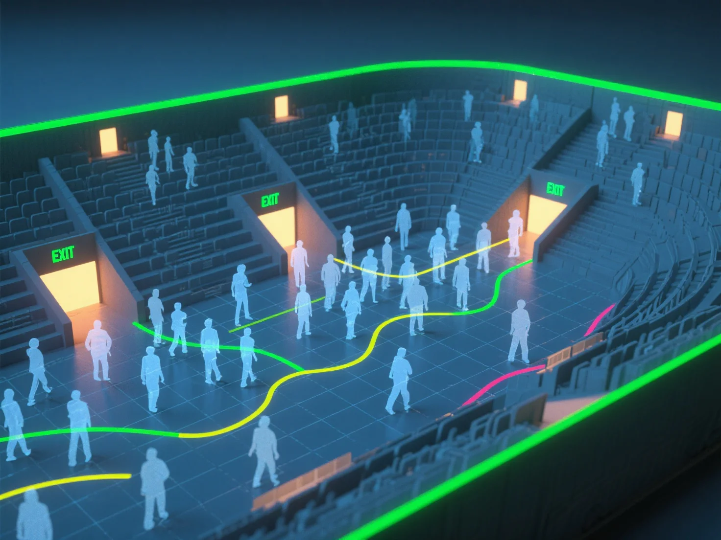 What are the benefits of using 3D modeling for crowd simulation in public safety?