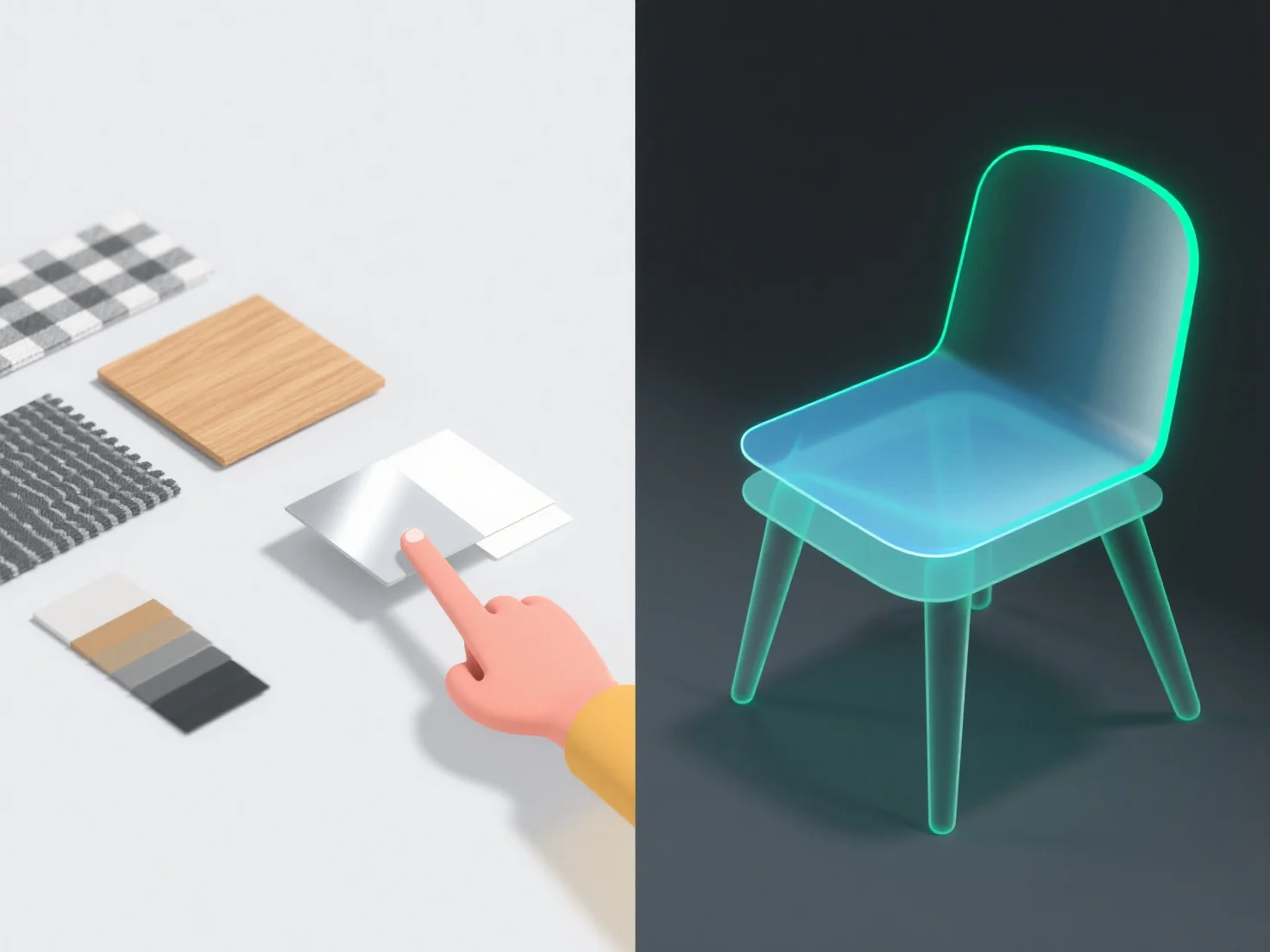 デザインプロジェクトで素材を選択する際に3Dモデルを使用するメリットは何でしょうか？