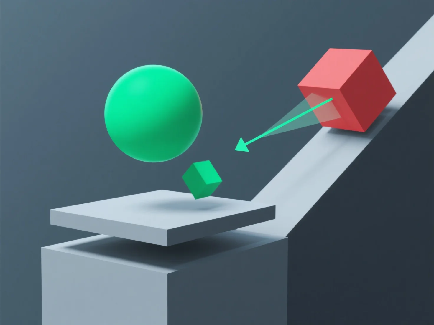 What does "physics simulation" mean in 3D environments?