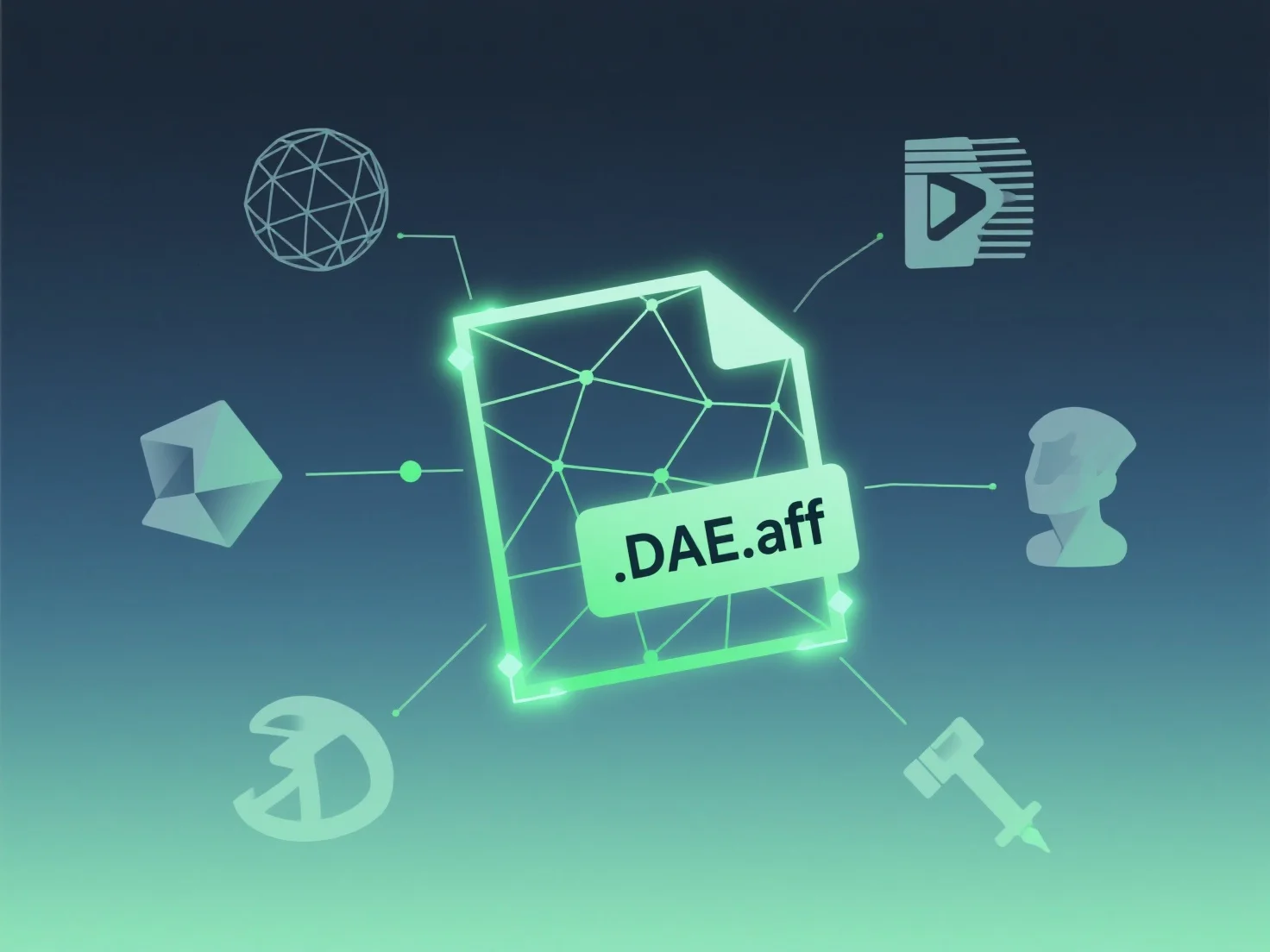 What is the purpose of .dae (Collada) in 3D modeling?