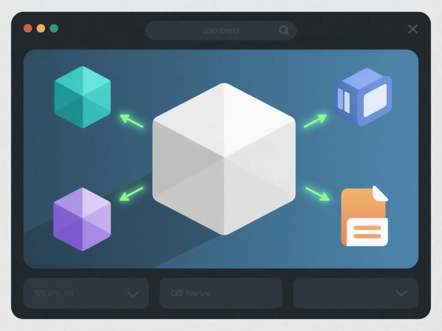 How does 3D modeling software support file conversion between different formats?
