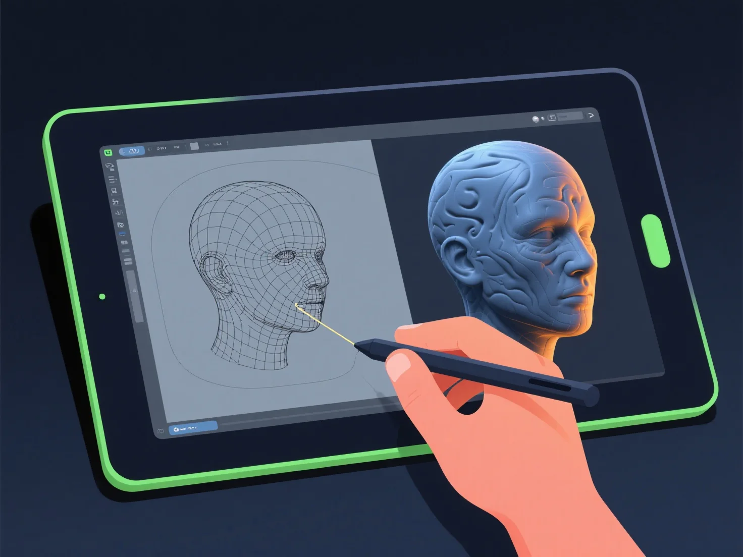 How does the sculpting phase contribute to creating high-resolution 3D models?