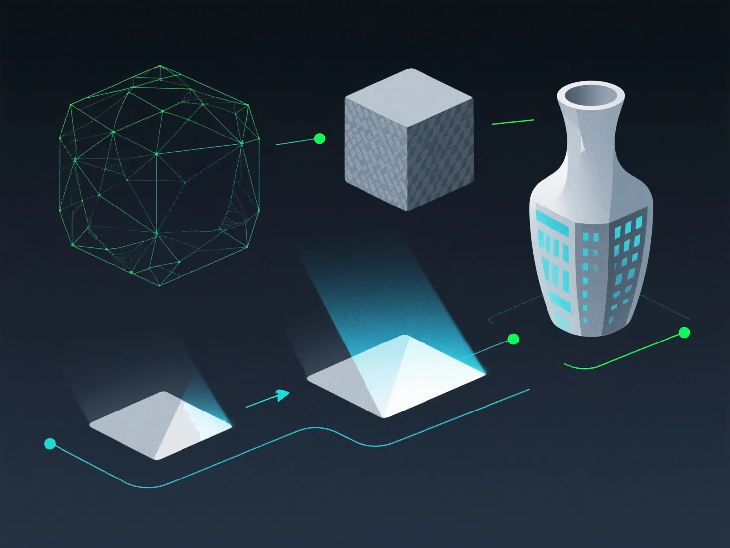 How does the render pipeline function in 3D modeling?