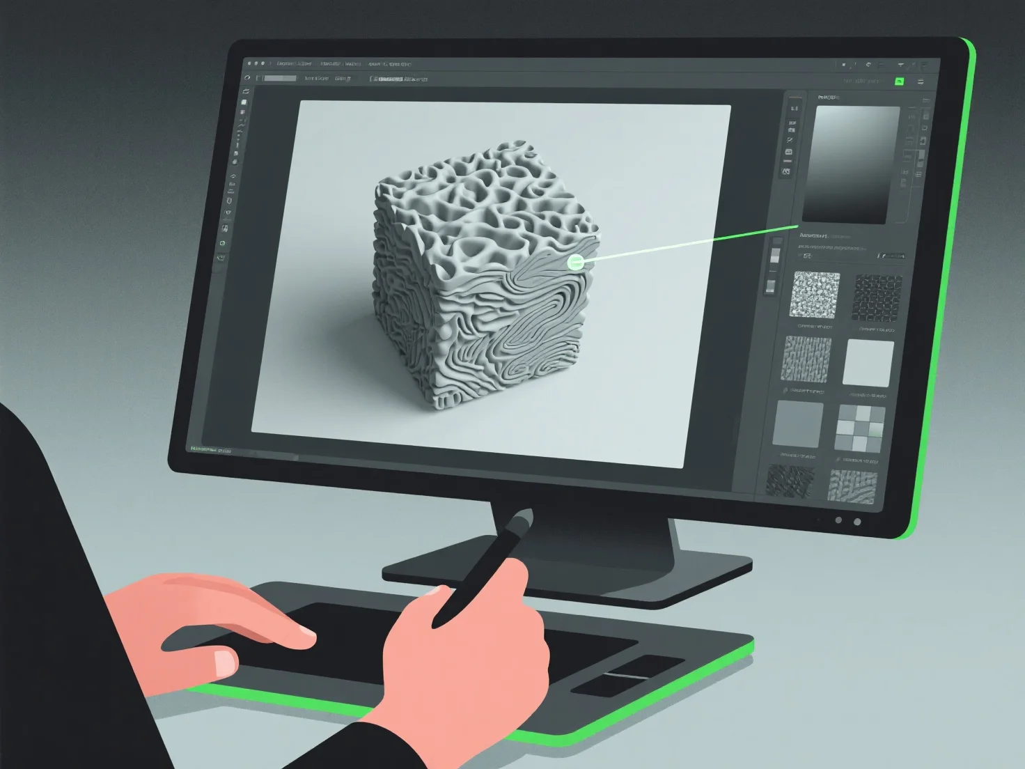 How do 3D modelers create realistic textures for their designs?