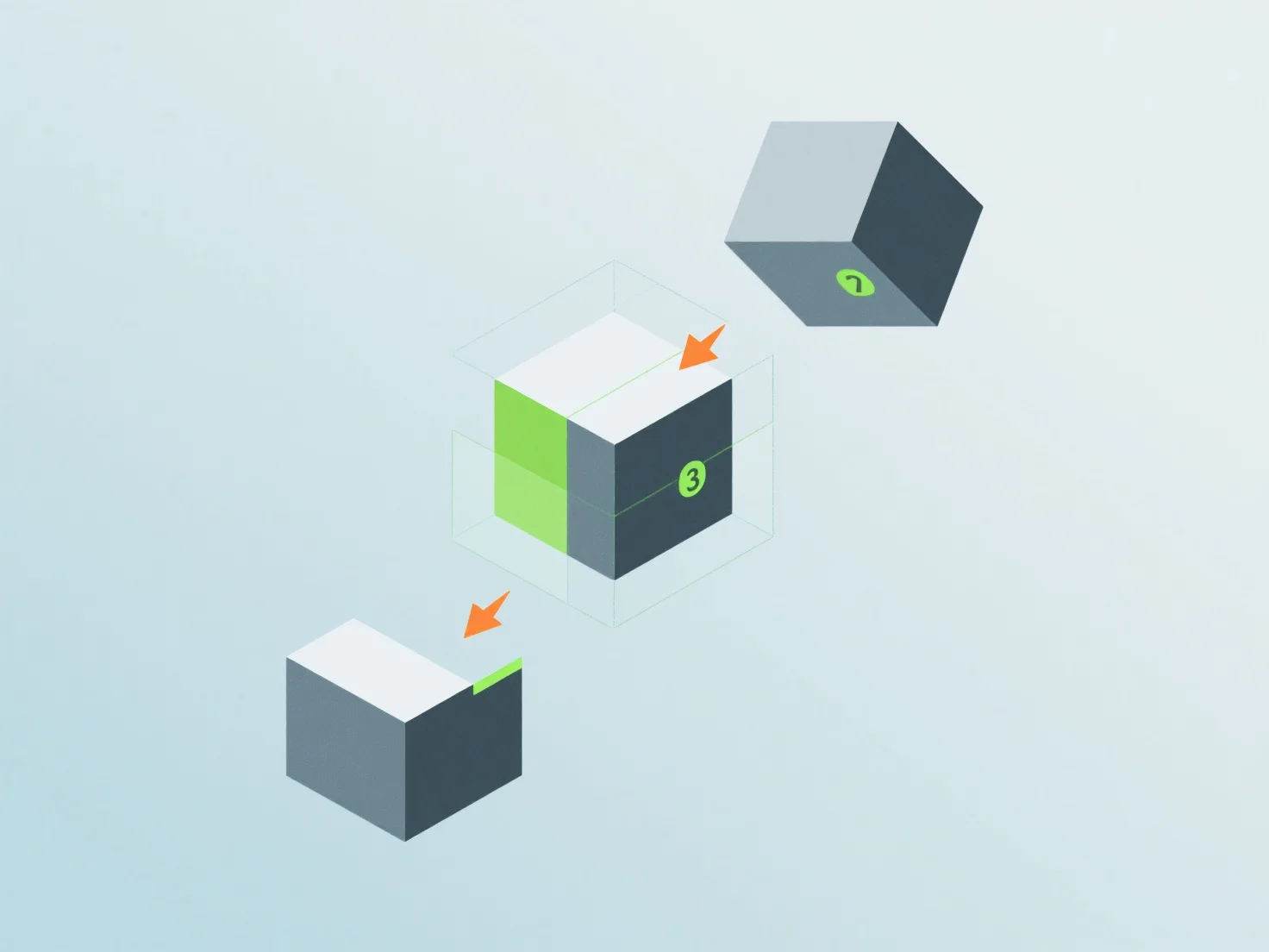 What are the key steps in assembling a 3D model from components?