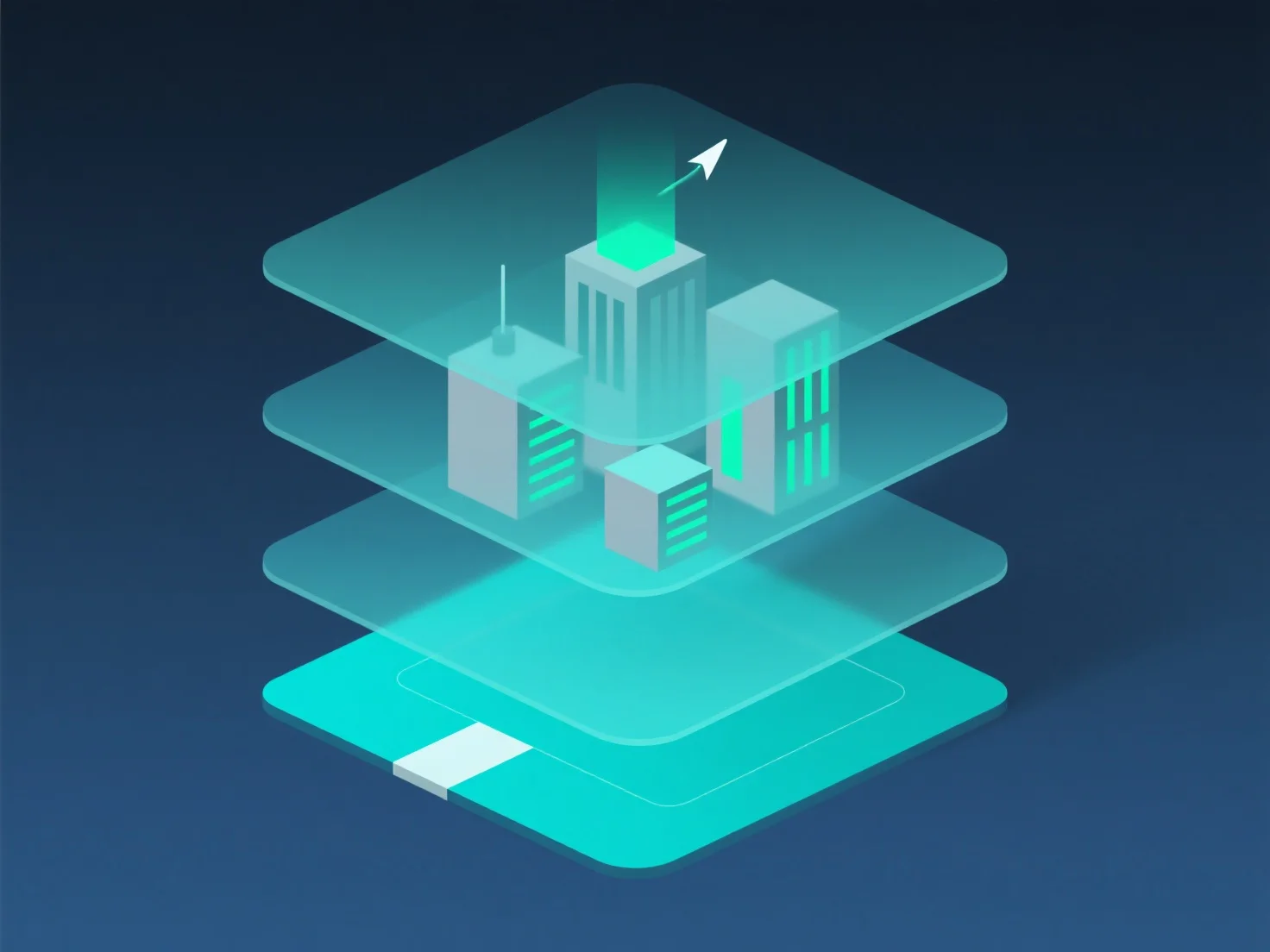 How does the layering of components affect the final 3D scene?