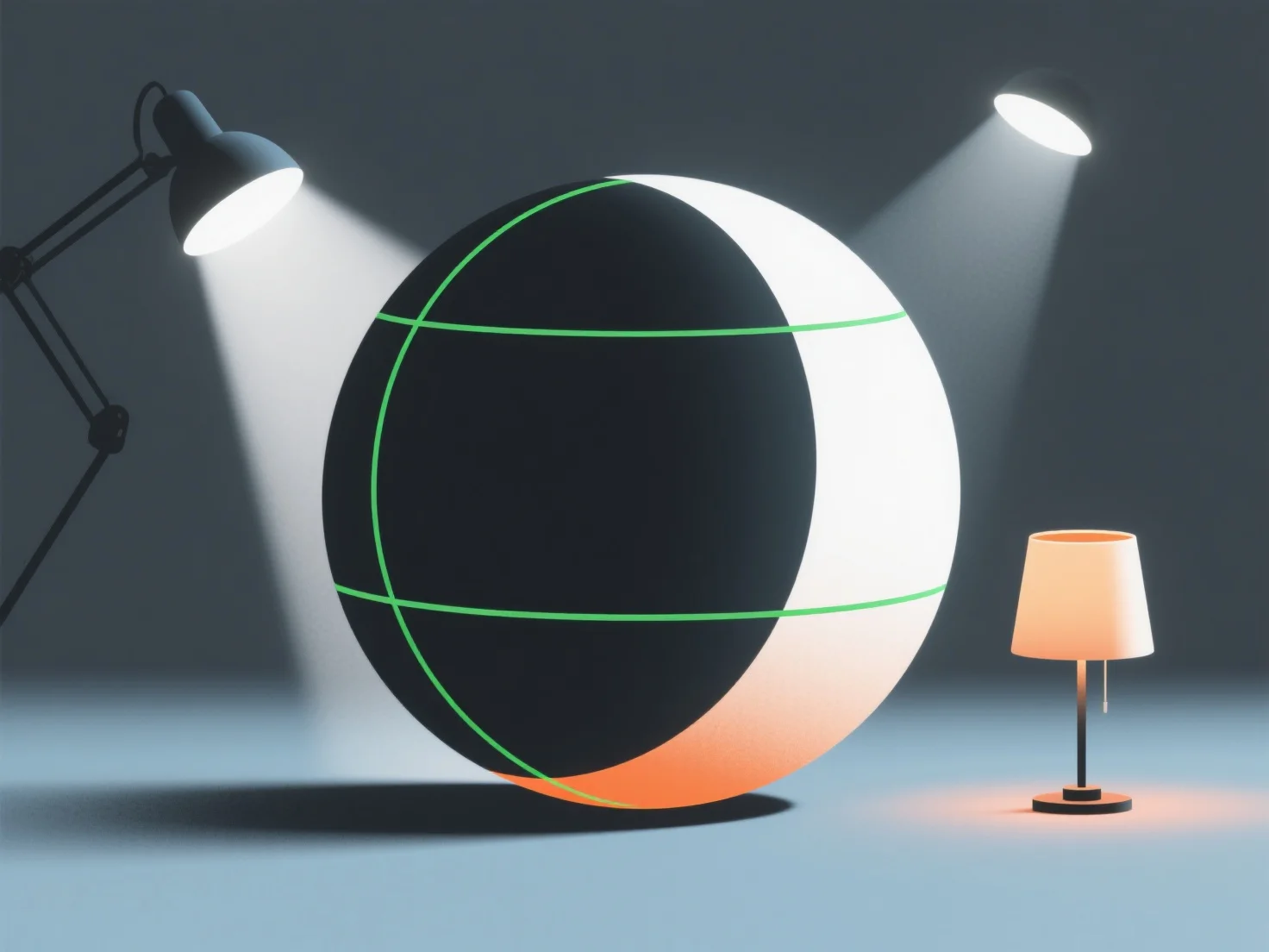 How do different light sources affect the realism of a 3D scene?