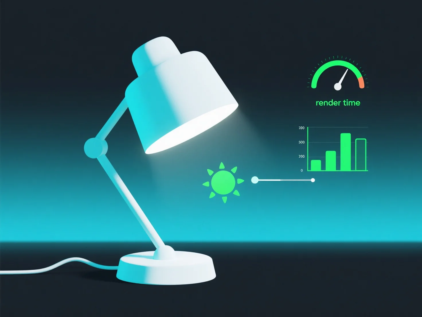 How can you optimize lighting settings to improve rendering speed?