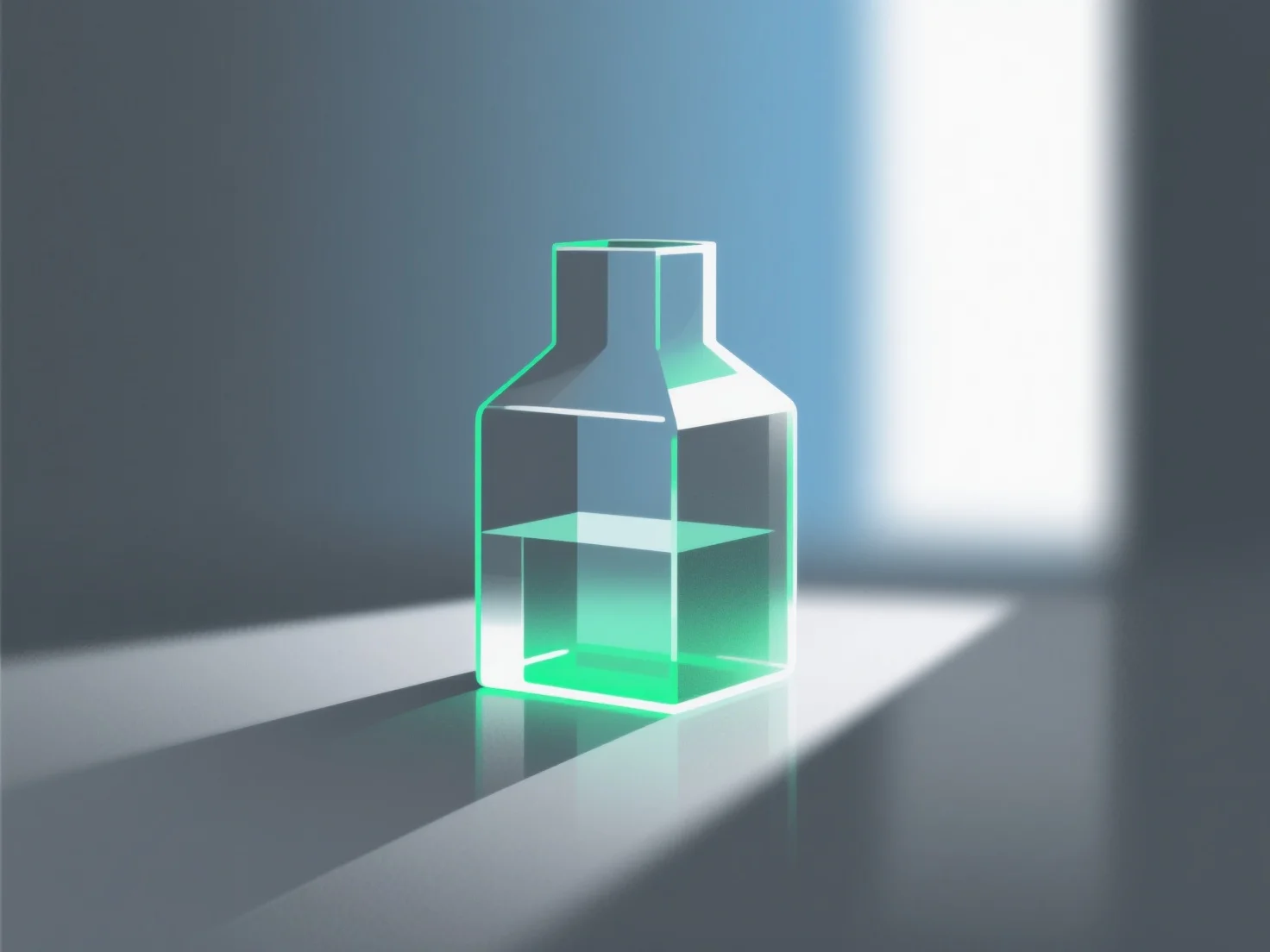 How do you simulate glass materials in 3D rendering?