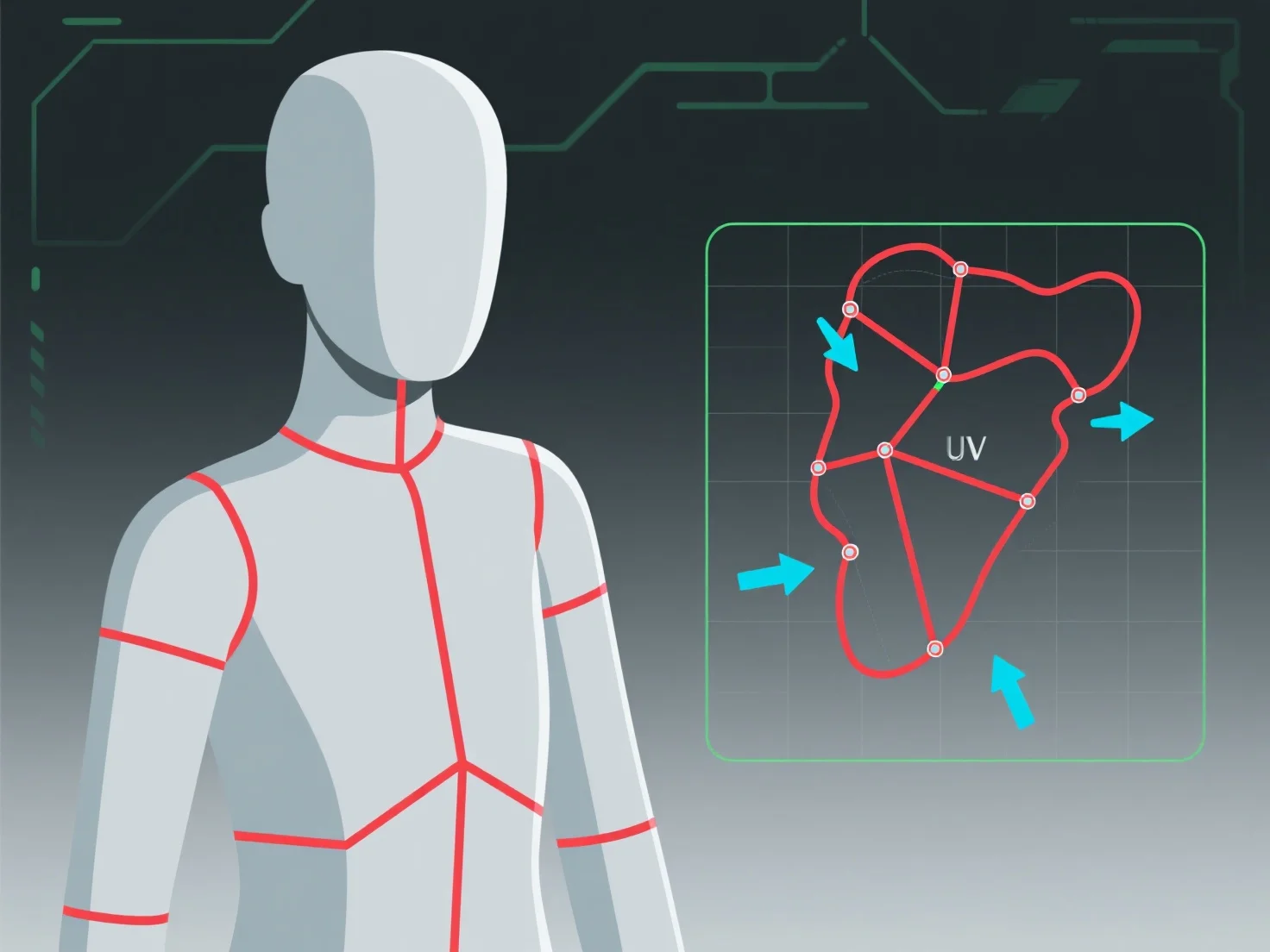 What is the role of UV seams in 3D model topology?