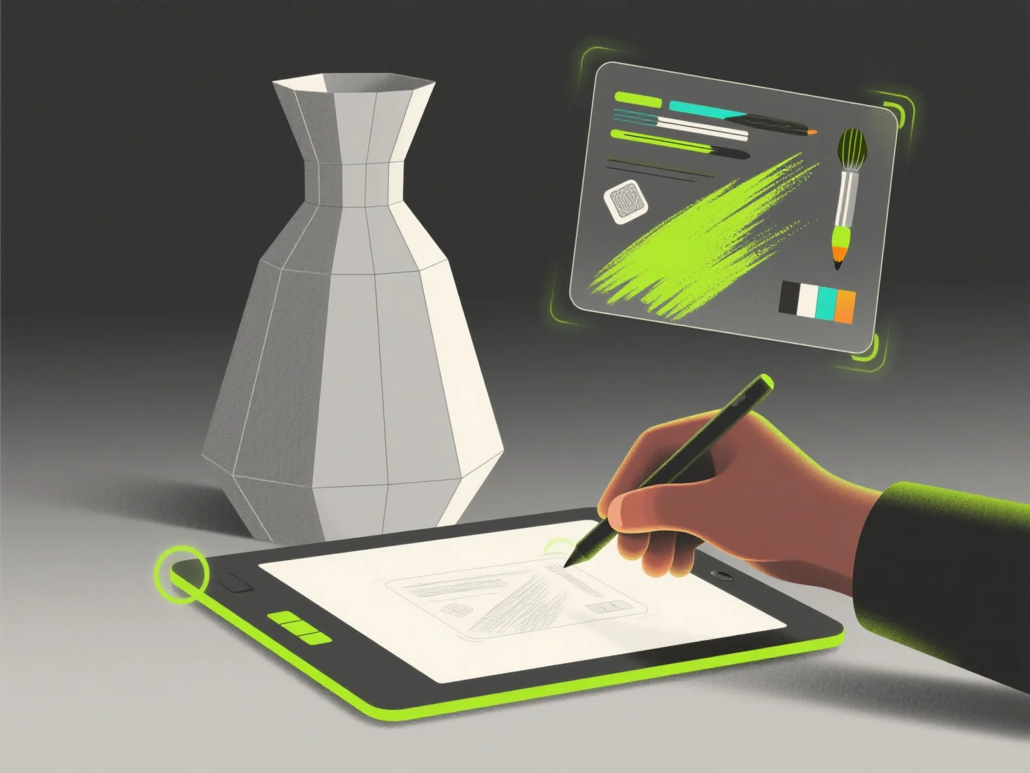 3D 모델링에서 텍스처 페인팅 도구의 역할은 무엇인가?