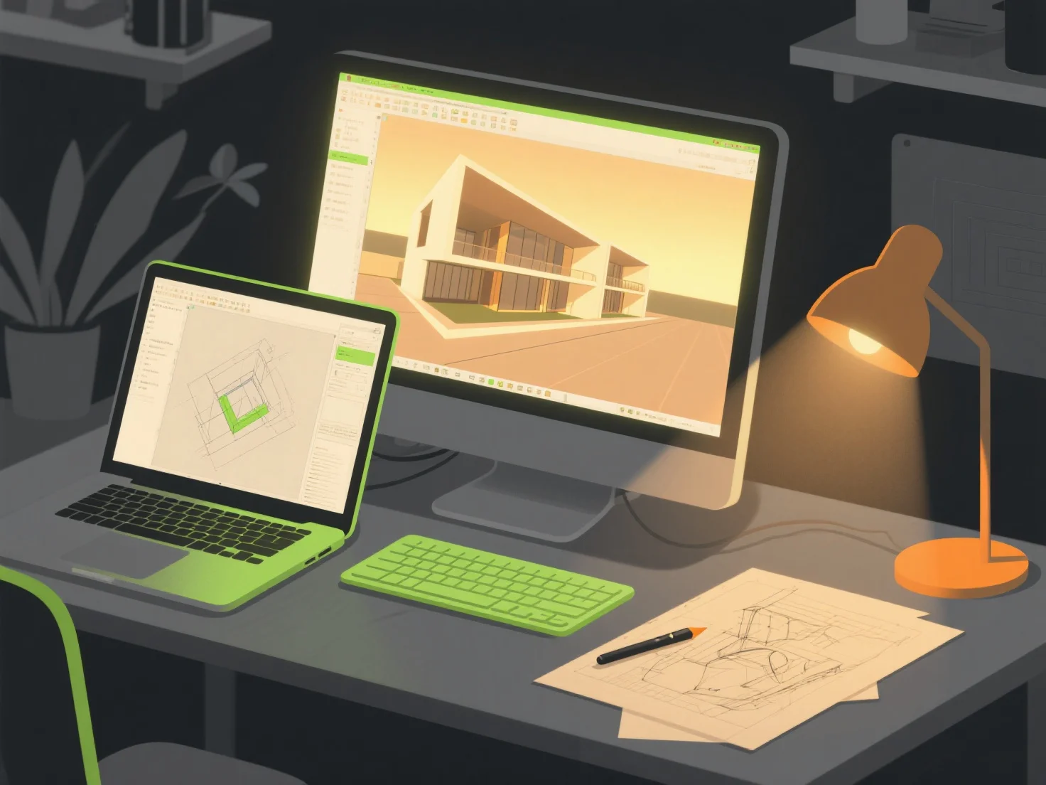 What tools do you combine for creating photorealistic environments for architectural visualizations?