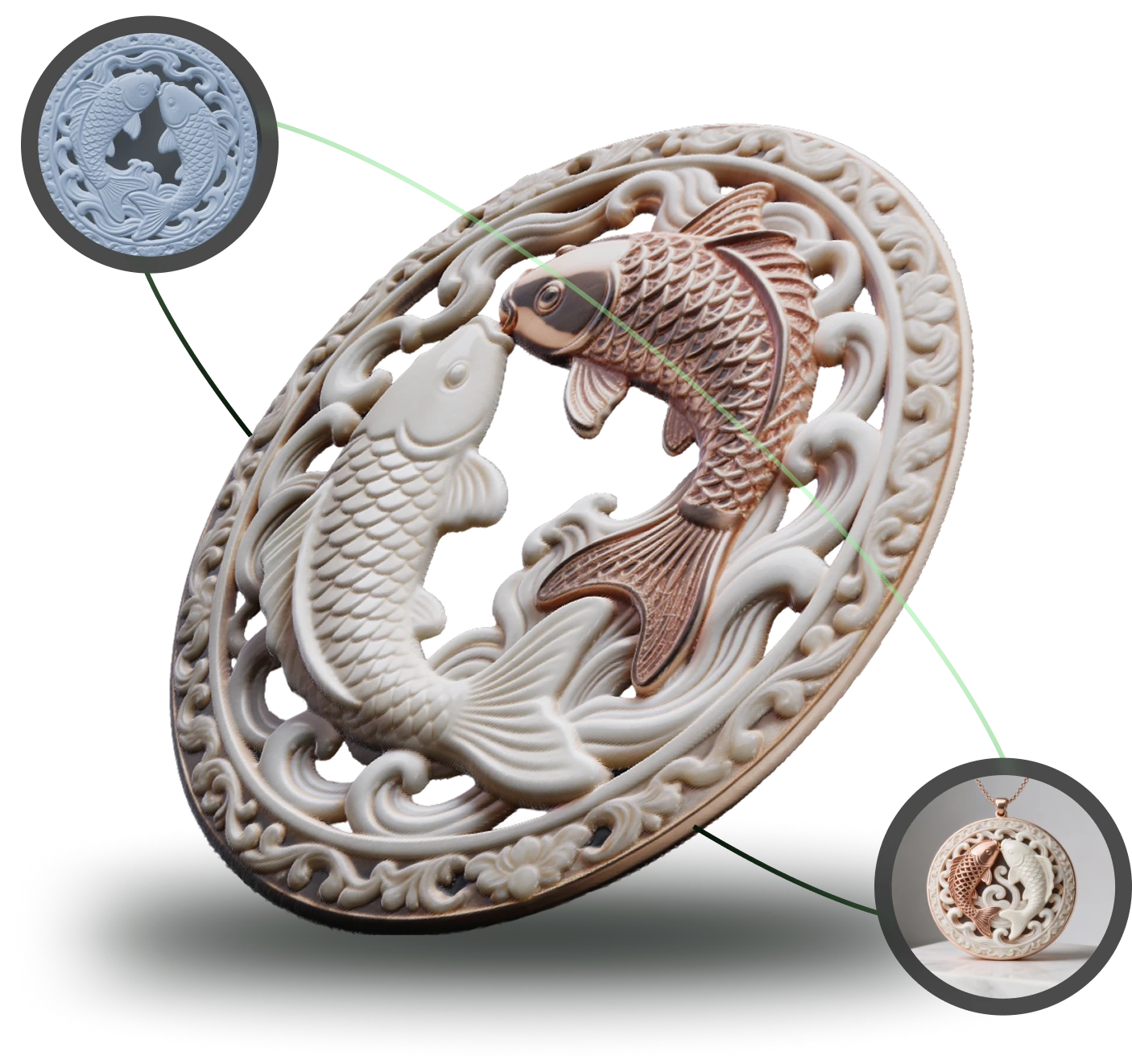 AI-segmented 3D model with multi-color parts