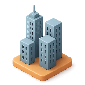 3D city icon for Etsy sellers and small businesses