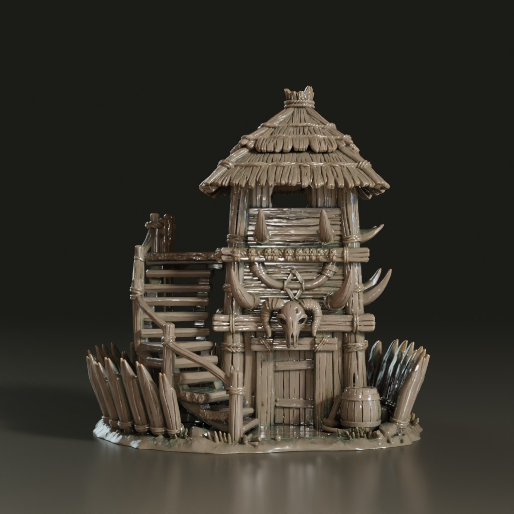 stylized-tribal-wooden-watchtower-3d-asset