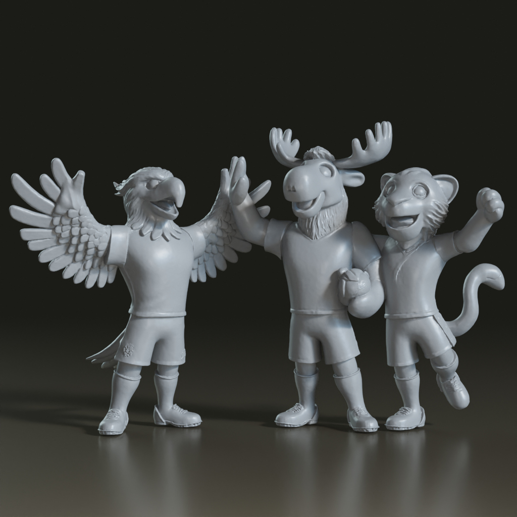 stylized-3d-north-american-soccer-mascot-trio