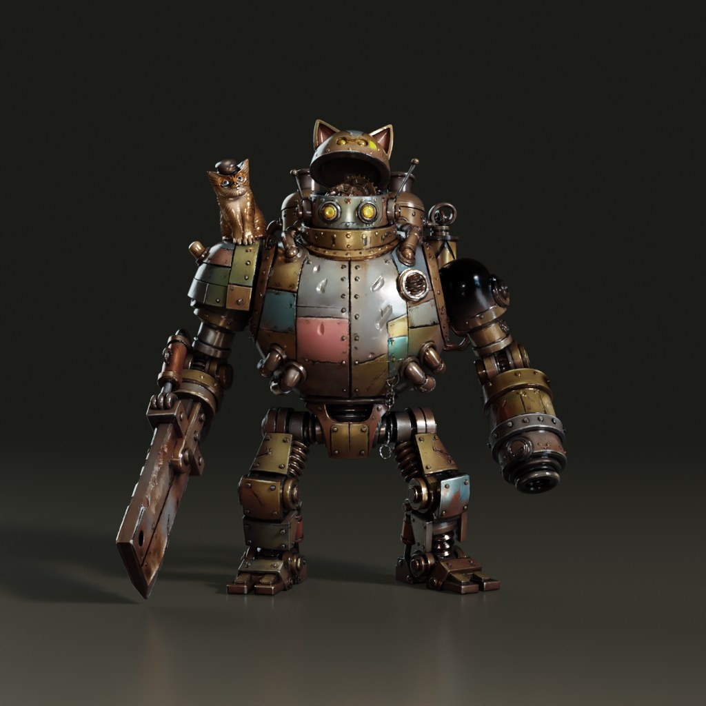 stylized-steampunk-cat-robot-3d-asset